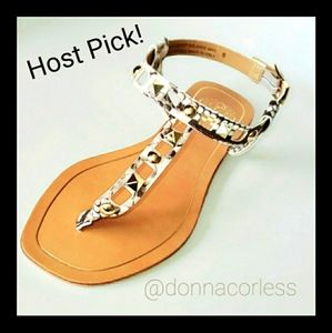 VINCE CAMUTO Shella Snake Ankle Strap Flat Sandals 5 NWT